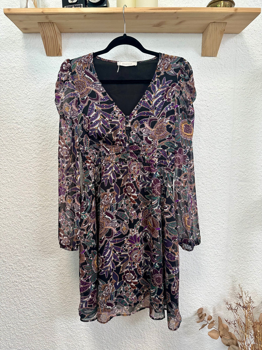 Robe Tunique Mousseline Polyester OXXY ZEN – Motif Violet/gris, Taille M