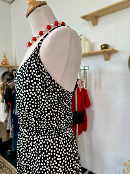 Robe noir à pois