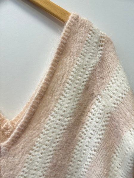 Pull en maille beige et rose Sézane Taille L