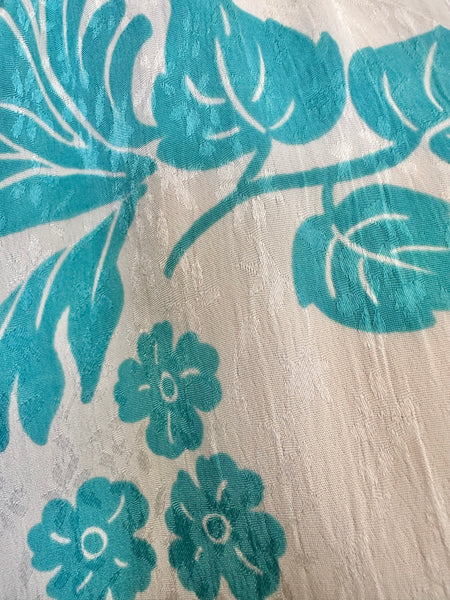 Blouse écru et bleu fleuri Mango