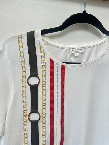 Tee shirt blanc imprimé marin UJA