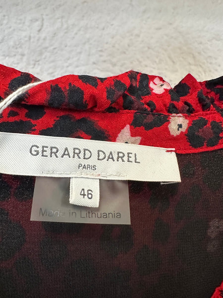 Robe rouge à jacquard animalier Gerard Darel