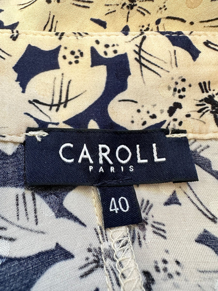 Jupe mi longue beige et bleu Caroll