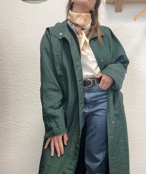 Trench long vert Vintage