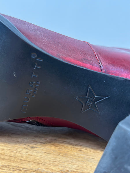 Bottines en cuir bordeaux Muratti