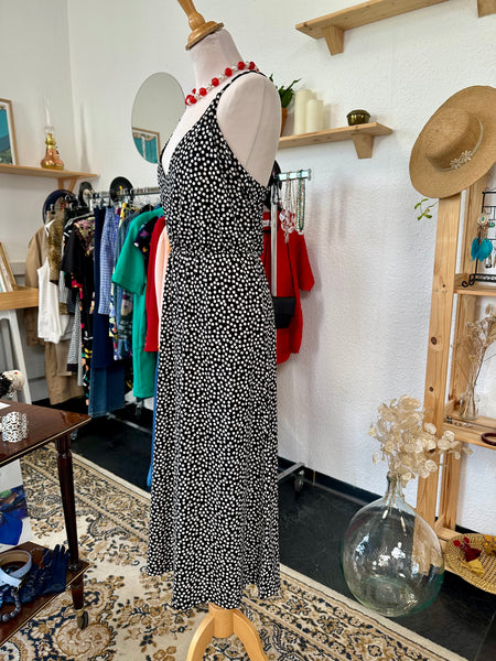 Robe noir à pois