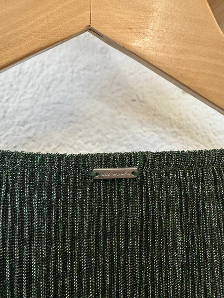 Robe longue métallisé verte IKKS