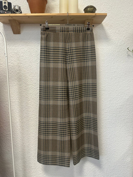 Pantalon large à carreaux Maje