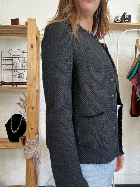 Blazer en tweed noir