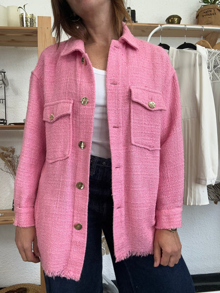 Veste en tweed rose