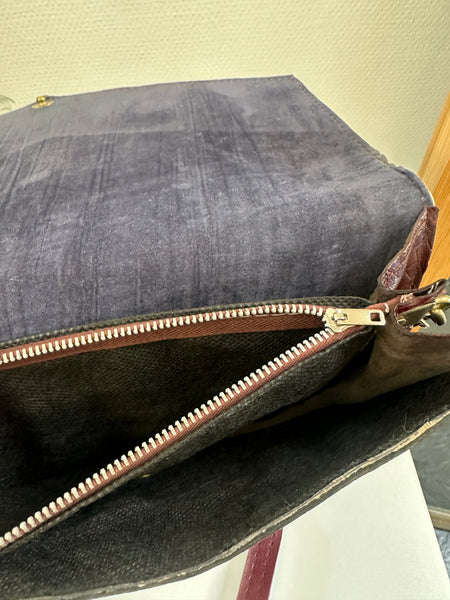 Sac en cuir croco bordeaux