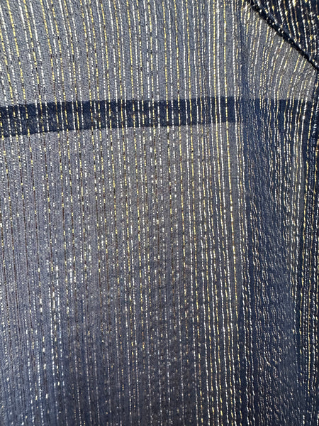 Chemisier en soie bleu métallisé Maje