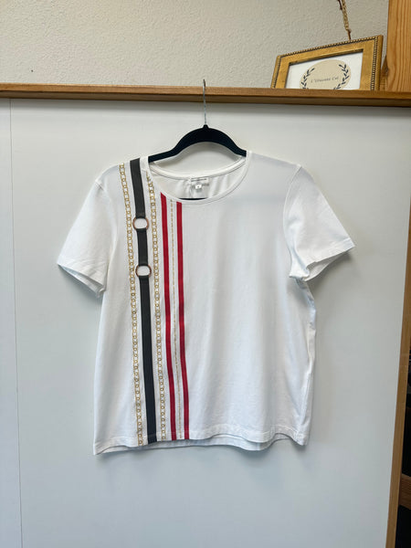 Tee shirt blanc imprimé marin UJA