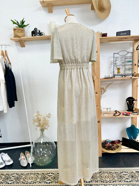 Robe longue doré