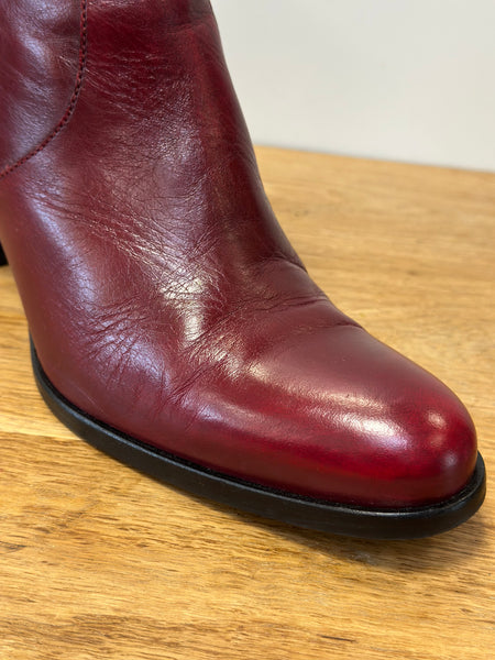 Bottines en cuir bordeaux Muratti