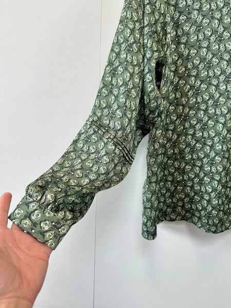 Blouse verte imprimé fleurs Cotélac