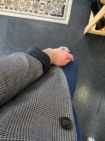 Blazer à carreaux noir et doré IKKS