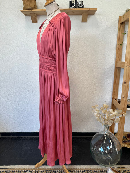 Robe satinée rose Maje