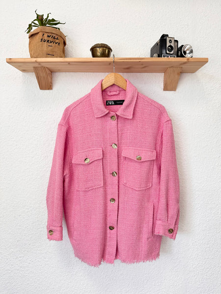 Veste en tweed rose