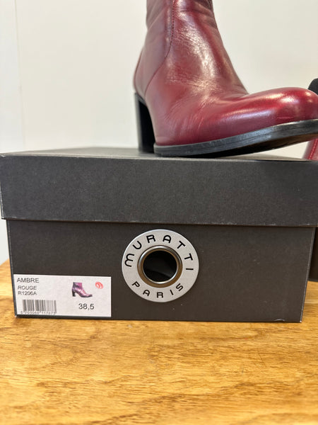 Bottines en cuir bordeaux Muratti