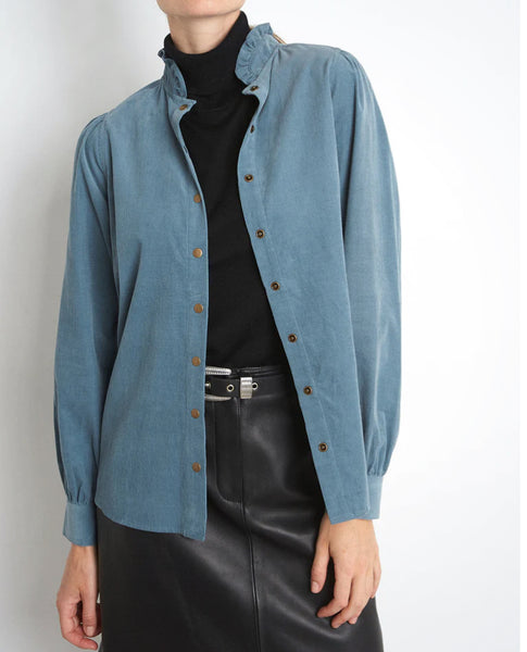 Chemise bleu en velours côtelé Maison 123