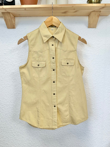 Veste sans manches jaune Vintage