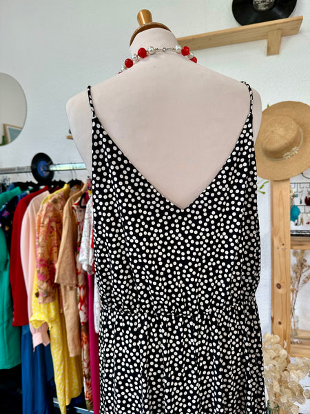 Robe noir à pois