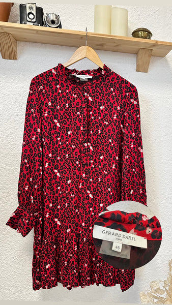 Robe rouge à jacquard animalier Gerard Darel