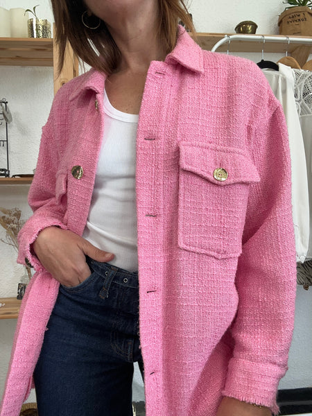 Veste en tweed rose