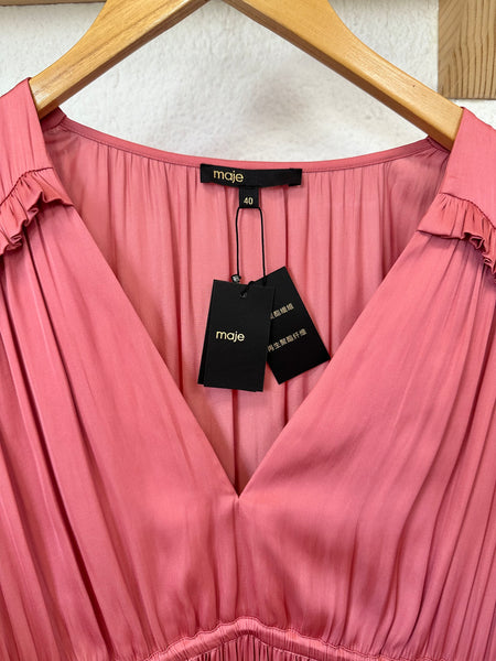 Robe satinée rose Maje