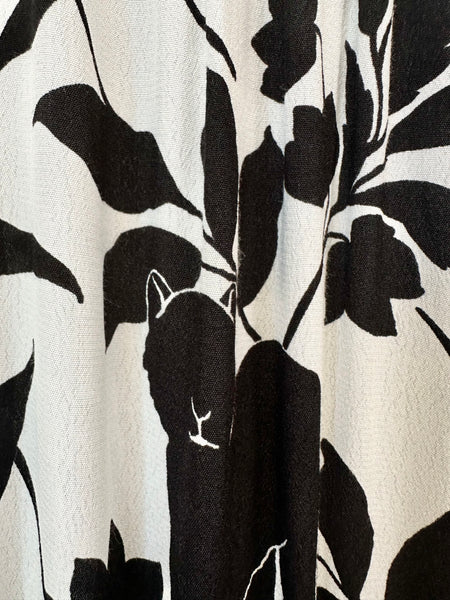 Robe longue blanche imprimé jungle noir Zapa