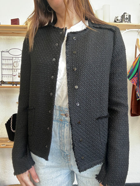 Blazer en tweed noir