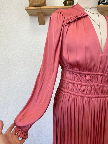 Robe satinée rose Maje