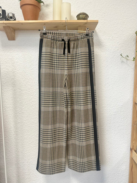 Pantalon large à carreaux Maje