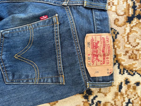 Jeans bleu brut Levis 501 straight leg