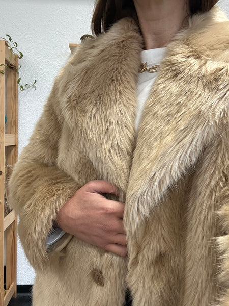 Manteau en fausse fourrure beige Patrizia Pepe