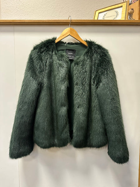 Manteau fourrure verte