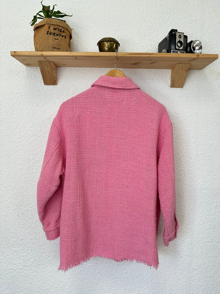 Veste en tweed rose