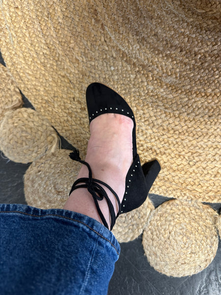 Escarpins en velours noir Minuit sur Terre