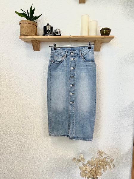 Jupe en jeans bleu mi longue Levi’s