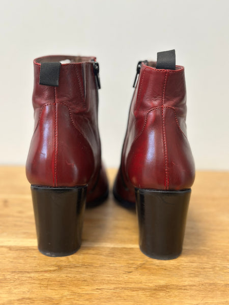 Bottines en cuir bordeaux Muratti