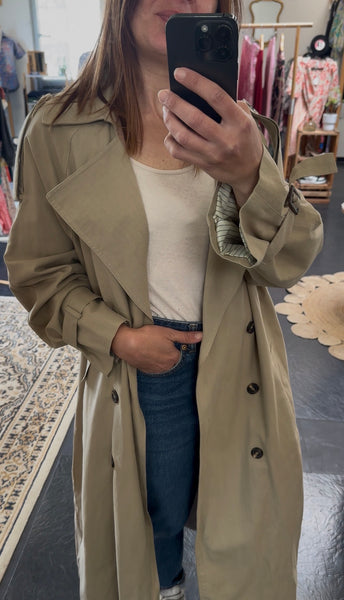Trench long vert clair oversize Grace & Mila