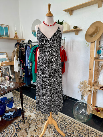Robe noir à pois
