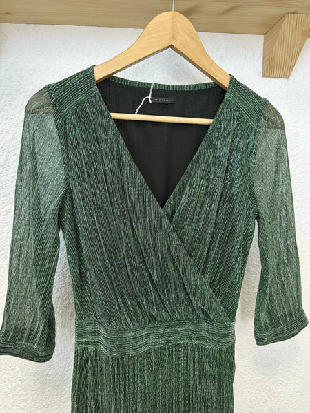 Robe longue métallisé verte IKKS