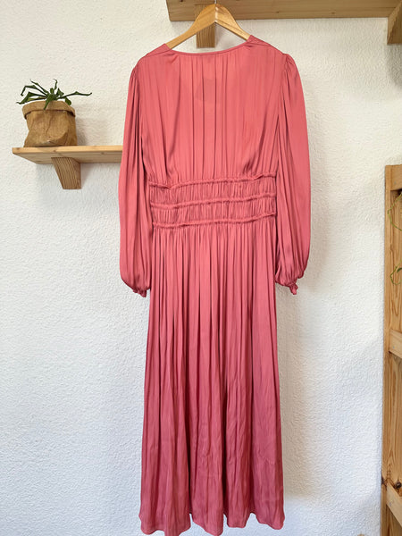 Robe satinée rose Maje