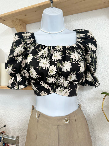 Crop top fleuri