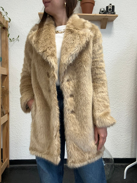 Manteau en fausse fourrure beige Patrizia Pepe