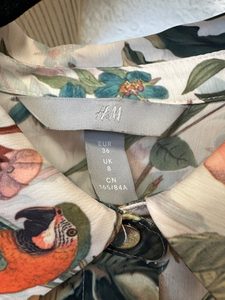 Chemisier écru à fleurs