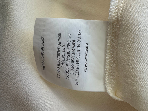 Chemise manches courtes en soie écru