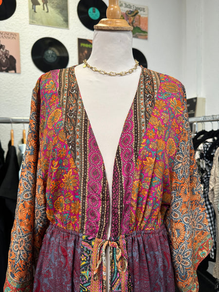 Kimono long orange multicolore
